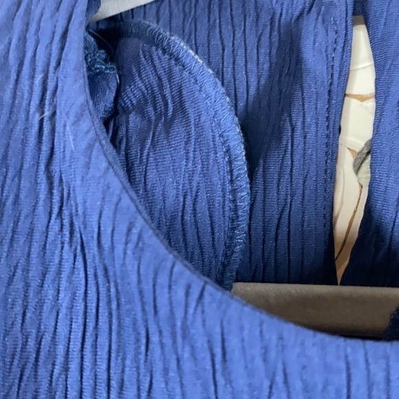 Simply Susan by Susan Graver Blue Crepe Tee Keyhole - Picture 3 of 6